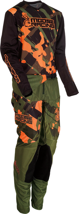 MOOSE RACING Youth Agroid Mesh Jersey - Olive/Orange - XS 2912-2174