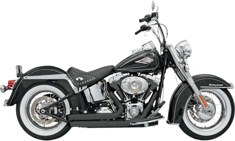 BASSANI XHAUST FireSweep Exhaust - Black - Softail /at Boy 12123D