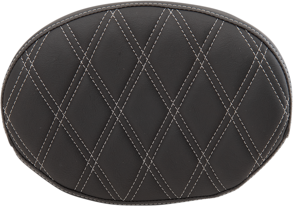 DRAG SPECIALTIES Backrest Pad - Oval - Double Diamond - Silver Thread 0822-0429