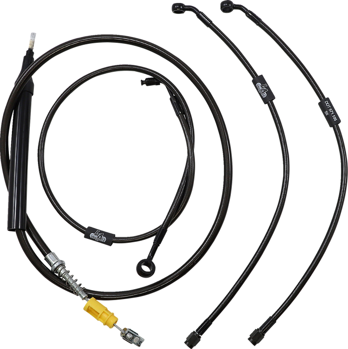 LA CHOPPERS Handlebar Cable/Brake Line Kit- Quick Connect - 15" - 17" Ape Hanger Handlebars - Midnight LA-8157KT-16M