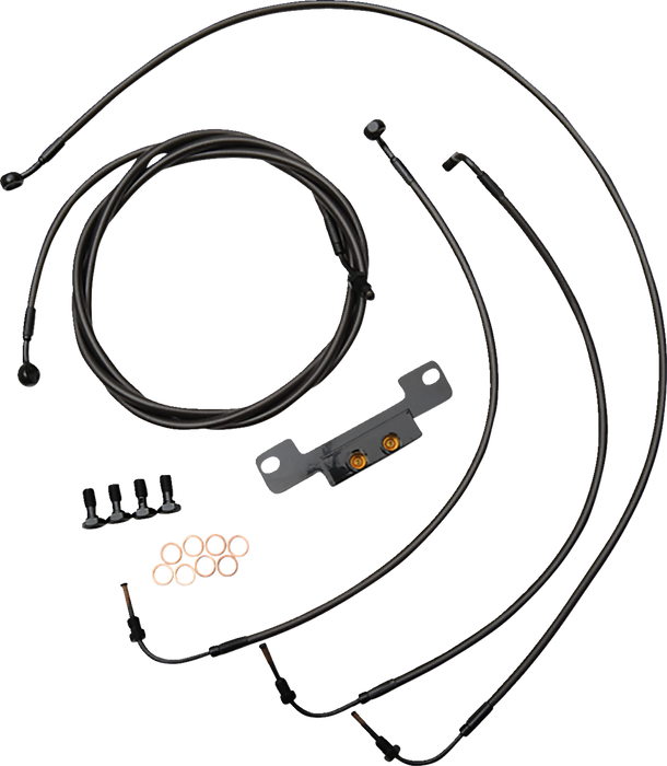 LA CHOPPERS Handlebar Cable/Brake Line Kit - Stock Ape Hanger Handlebars - Midnight LA-8056KT-08M