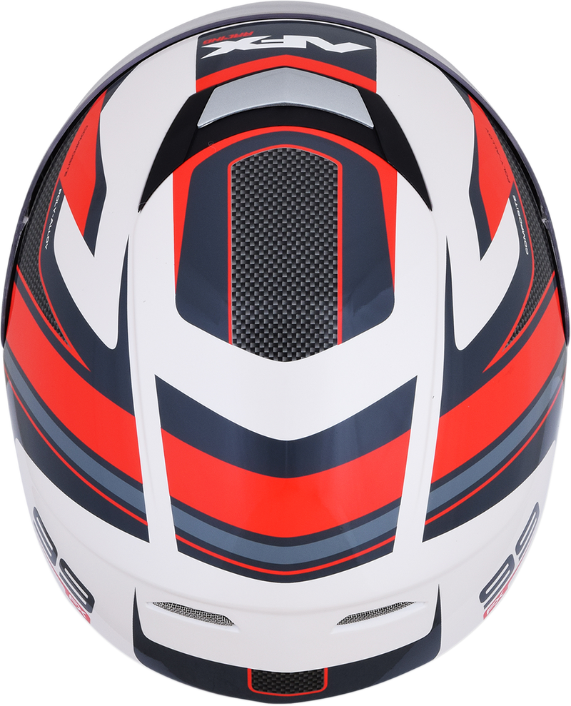 AFX FX-99 Motorcycle Helmet - Recurve - Pearl White/Red - Medium 0101-11127