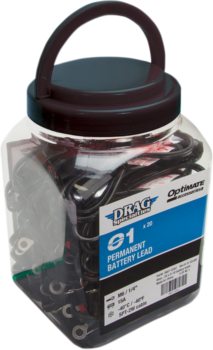 DRAG SPECIALTIES Permanent Battery Lead O-01 - Jar of 20 Quantity (20 pack)  O-01DJAR
