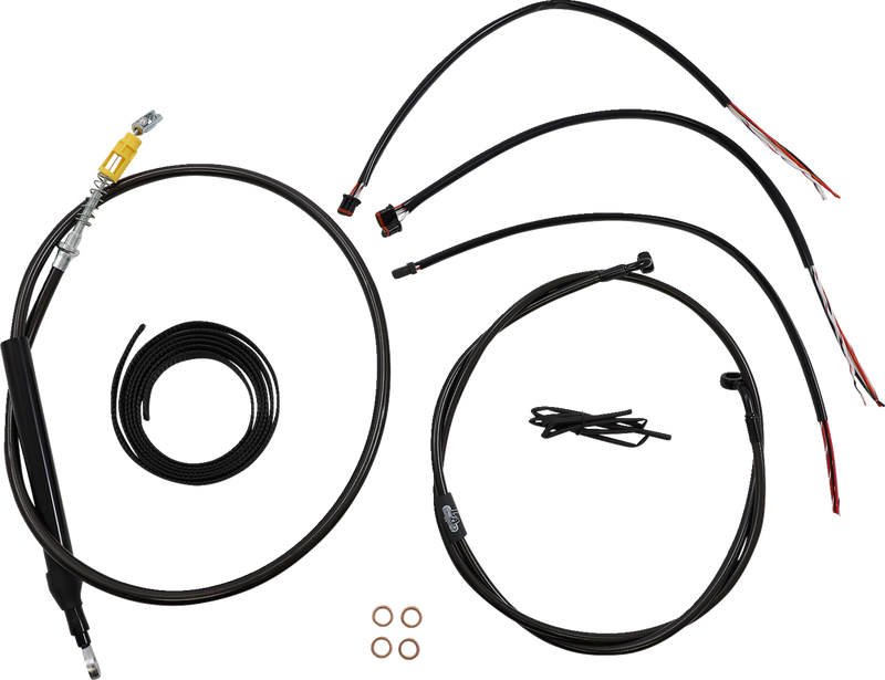 LA CHOPPERS Cable Kit- Quick Connect - 18" - 20" Ape Hanger Handlebars - Midnight LA-8156KT2-19M
