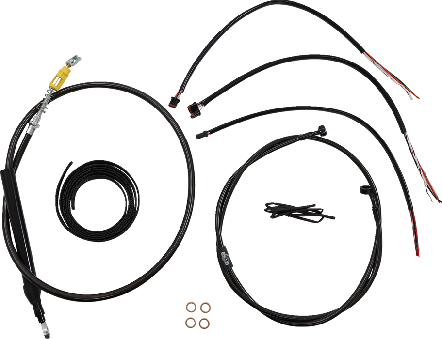 LA CHOPPERS Cable Kit- Quick Connect - 18" - 20" Ape Hanger Handlebars - Midnight LA-8156KT2-19M