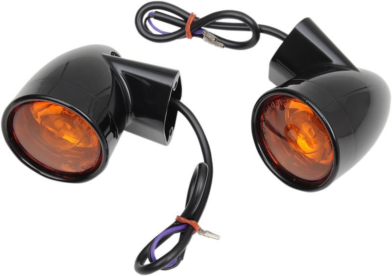 DRAG SPECIALTIES Rear Bullet Turn Signal Lights FLT - Black 12-0224GBR-2