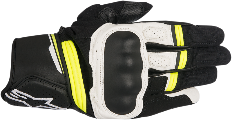 ALPINESTARS Booster Gloves - Black/White/Fluo Yellow - XL 3566917-125-XL