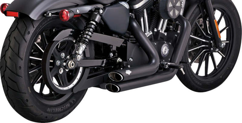 VANCE & HINES Shortshots Staggered Exhaust System - Black Iron 883 /1200 47329