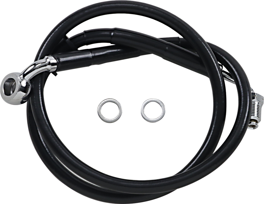 DRAG SPECIALTIES Brake Line - +8" - Black - '18-'21 Softail 618604-8BLK
