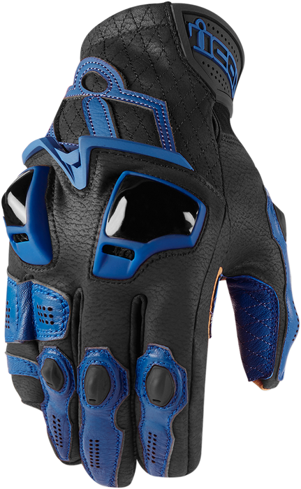 ICON Hypersport™ Short Motorcycle Leather Gloves - Blue - Large 3301-3541