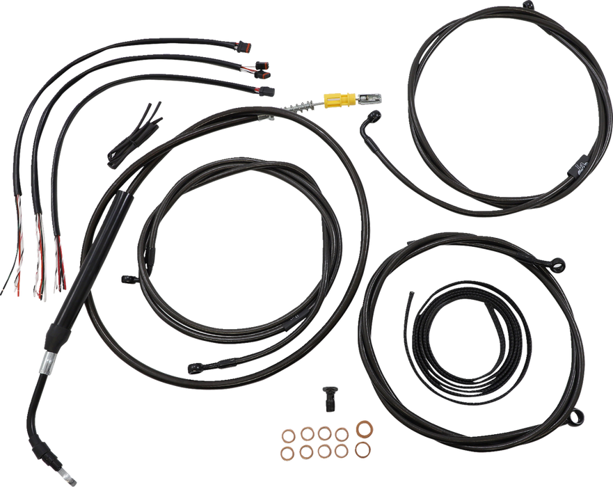 LA CHOPPERS Cable Kit - 18" - 20" Ape Hanger Handlebars - Midnight LA-8056KT2-19M