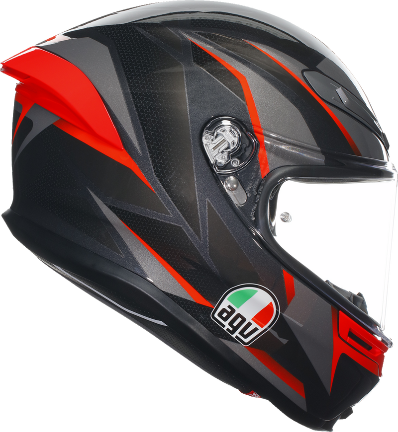 AGV K6 S Motorcycle Helmet - Slashcut - Black/Gray/Red - Small 2118395002014S