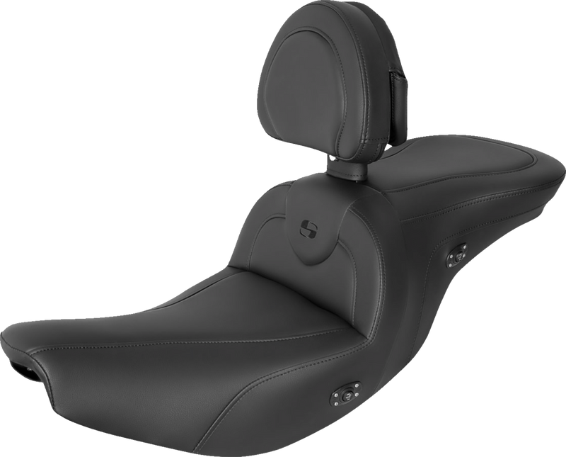 SADDLEMEN Seat - RoadSofa - With Backrest - Black W/Black Stitching - Heated - Indian '14-'23 I14-07-187BRHCT