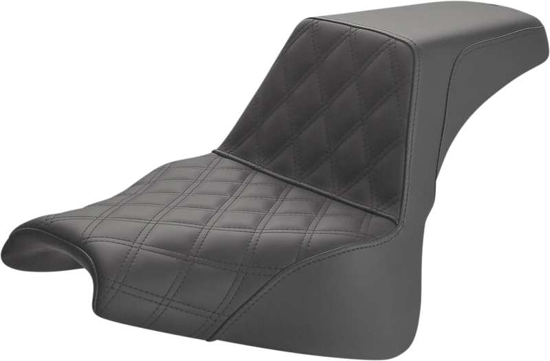 SADDLEMEN Step-Up Seat - Front Lattice Stitch - Black - FXFB 818-28-172
