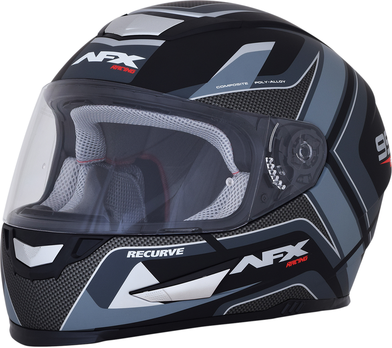 AFX FX-99 Motorcycle Helmet - Recurve - Matte Black/Gray - Large 0101-11138
