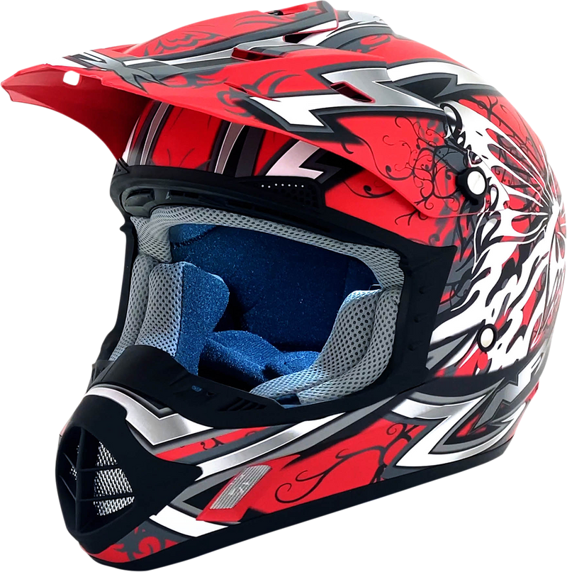 AFX FX-17Y Motorcycle Helmet - Butterfly - Matte Ferrari Red - Small 0111-1384