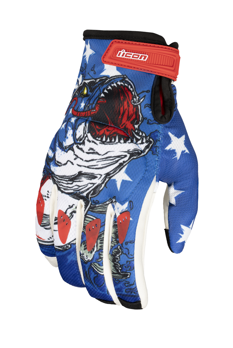 ICON Hooligan Basstard™ Motorcycle Gloves - Blue - XL 33014836