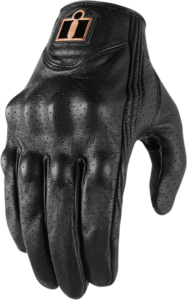 ICON Women's Pursuit Classic™ Perforated Leather Motorcycle Gloves - Black - Large 3302-0802