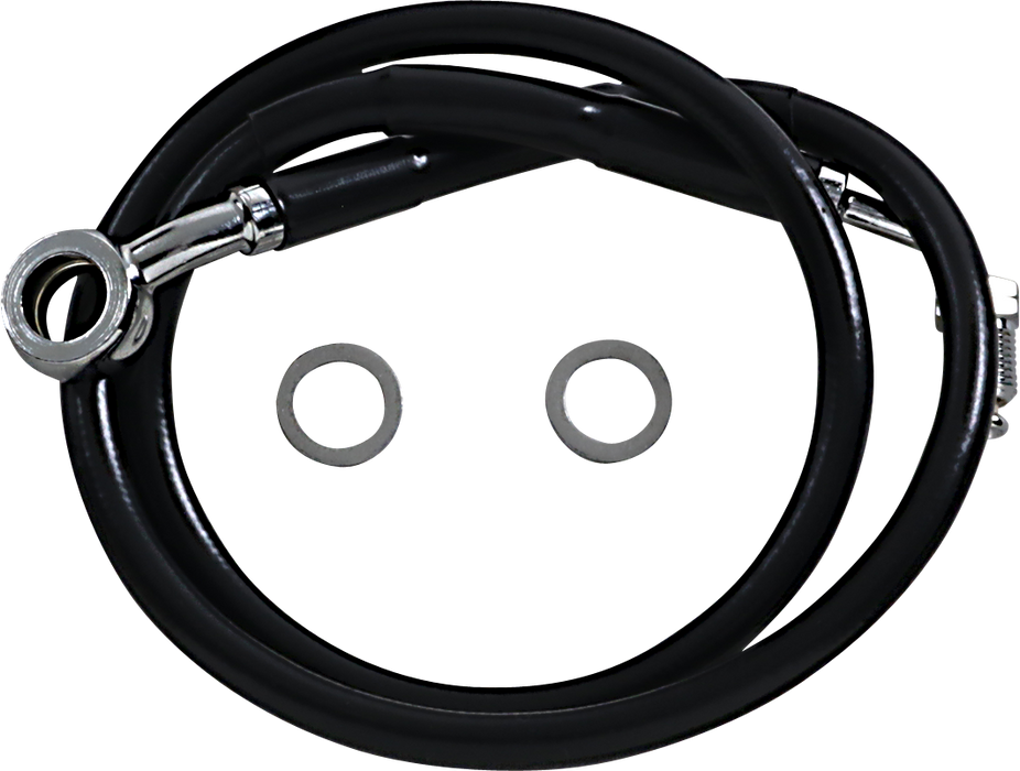DRAG SPECIALTIES Brake Line - +8" - Black - '18-'22 Softail 618631-8BLK