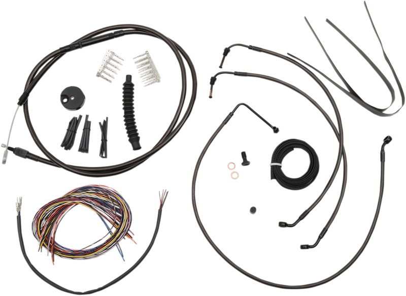 LA CHOPPERS Cable Kit - 18" - 20" Ape Hanger Handlebars - Midnight LA-8011KT2B-19M