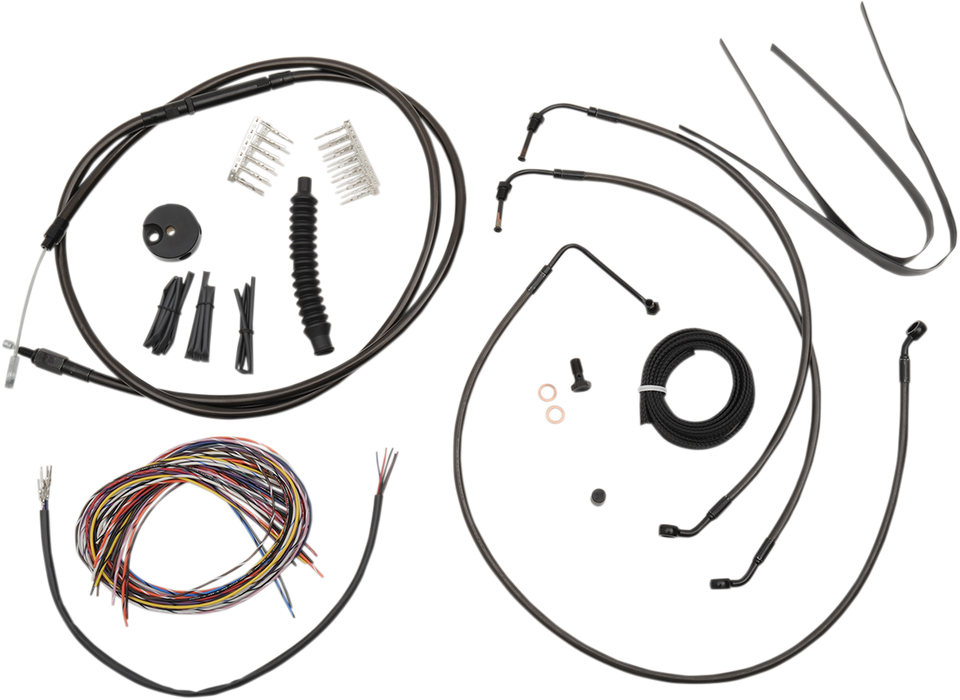 LA CHOPPERS Cable Kit - 18" - 20" Ape Hanger Handlebars - Midnight LA-8052KT2-19M