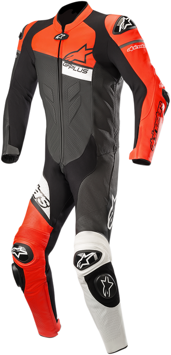 ALPINESTARS GP Plus Venom 1-Piece Leather Suit - Black/Red Fluorescent/White - US 48 / EU 58 3150818-1321-58