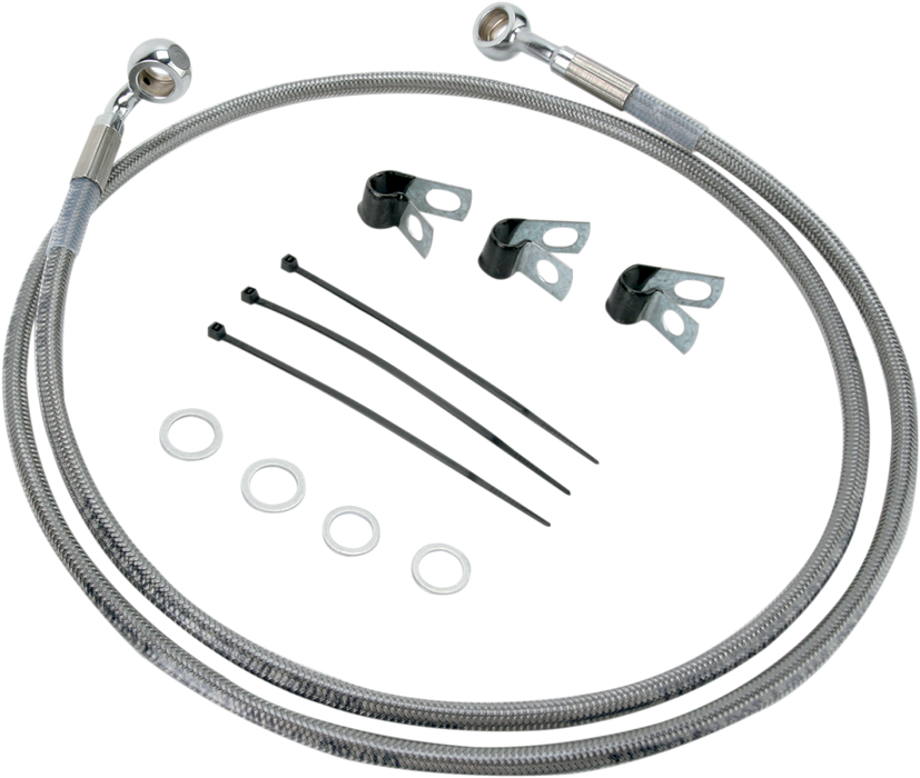 DRAG SPECIALTIES Brake Line - Front - +4" - Stainless Steel 660214-4