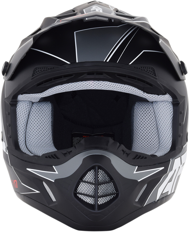 AFX FX-17 Motorcycle Helmet - Aced - Matte Black/White - Large 0110-6491