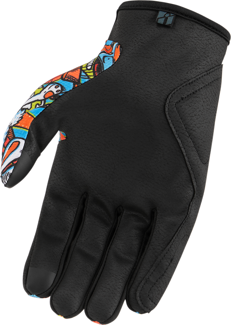 ICON Hooligan™ Redoodle Motorcycle Gloves - Blue - 3XL 3301-4425