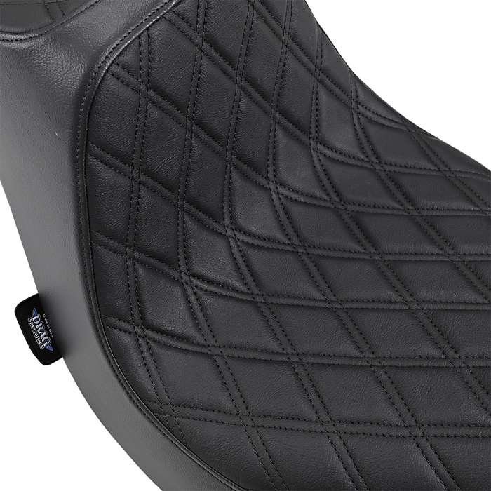 DRAG SPECIALTIES Predator III Seat - Double Diamond - Black Stitching - FLFB/S '18-'22 0802-1188
