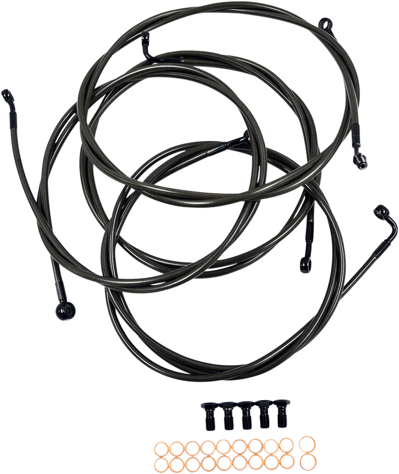 LA CHOPPERS Handlebar Cable/Brake Line Kit - 12" - 14" Ape Hanger Handlebars - Midnight LA-8052KT-13M