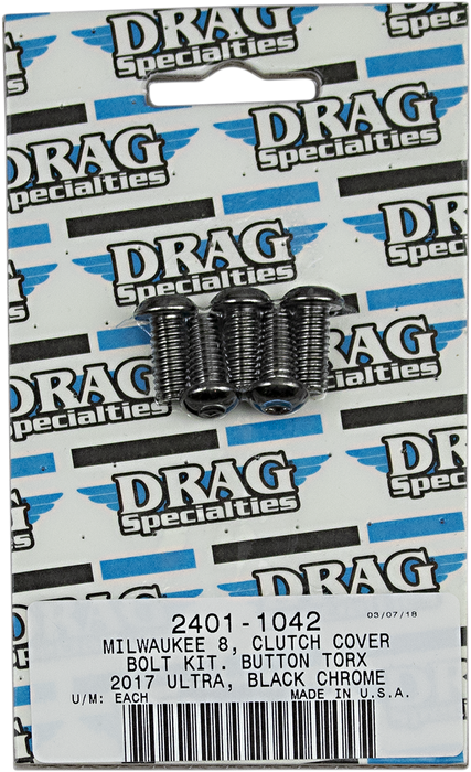 DRAG SPECIALTIES Clutch Torx® Bolt Kit - Black/Chrome MK788BK