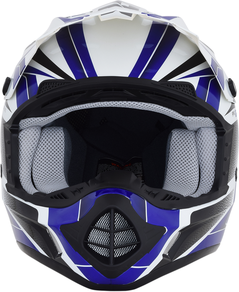 AFX FX-17 Motorcycle Helmet - Force - Pearl White/Blue - XS 0110-5237
