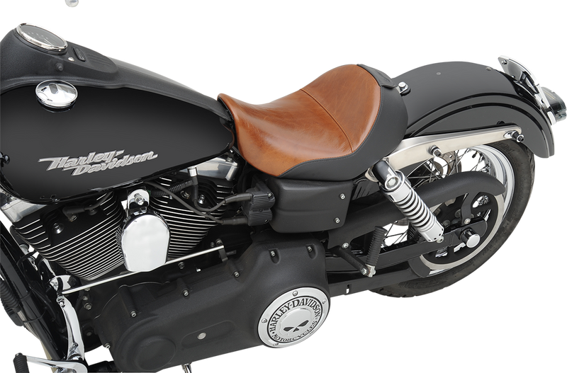 SADDLEMEN Seat - Renegade Lariat Solo - Smooth - Brown - Dyna 806-04-0041B