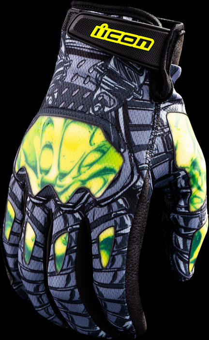 ICON Hooligan Outbreak™ Motorcycle Gloves - Green - Small 3301-4653