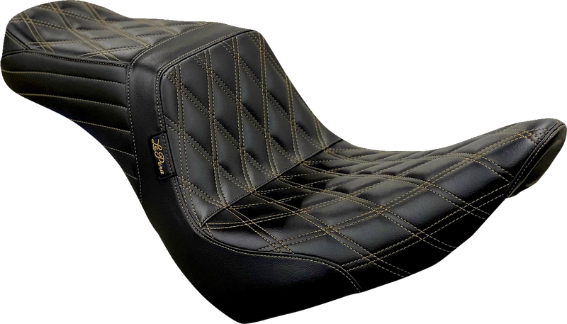 LE PERA Tailwhip Seat - Diamond w/ Chestnut Stitching - Black - FXLR/FLSB '18-'22 LYR-580DD-CHET