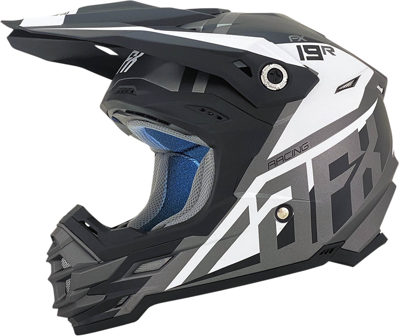 AFX FX-19R Motorcycle Helmet - Racing - Frost Gray - Medium 0110-7074