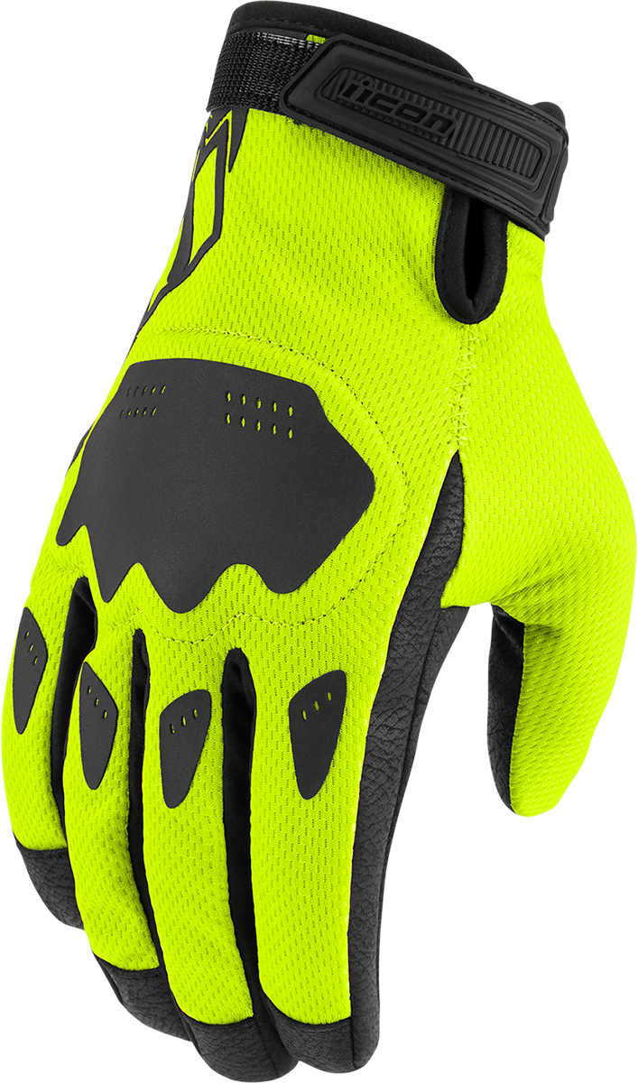 ICON Hooligan™ CE Motorcycle Gloves - Hi-Vis - Small 3301-4378