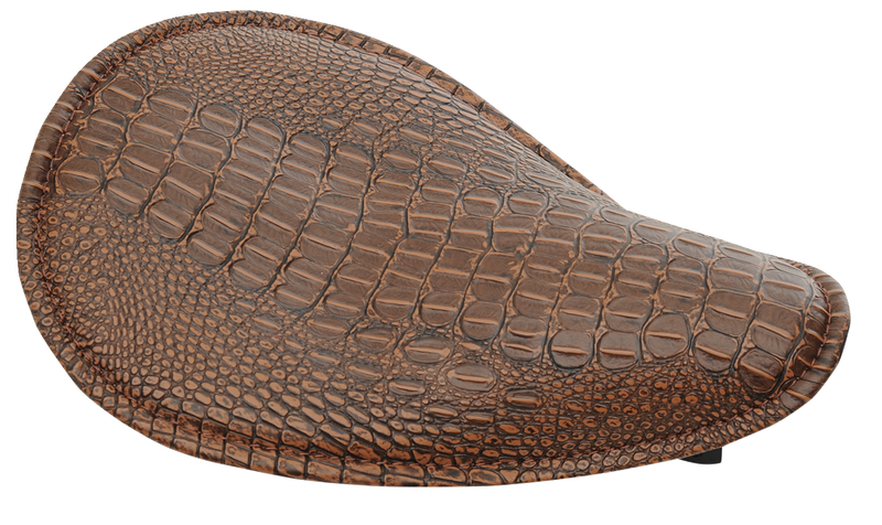 DRAG SPECIALTIES Seat - Spring Solo - Low-Profile - Small - Faux Alligator/Brown Stitching 0806-0096