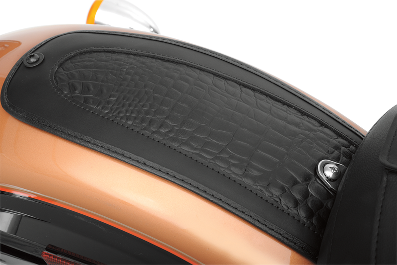 DRAG SPECIALTIES Fender Skin - Embossed Faux Gator Leather Center 1405-0154
