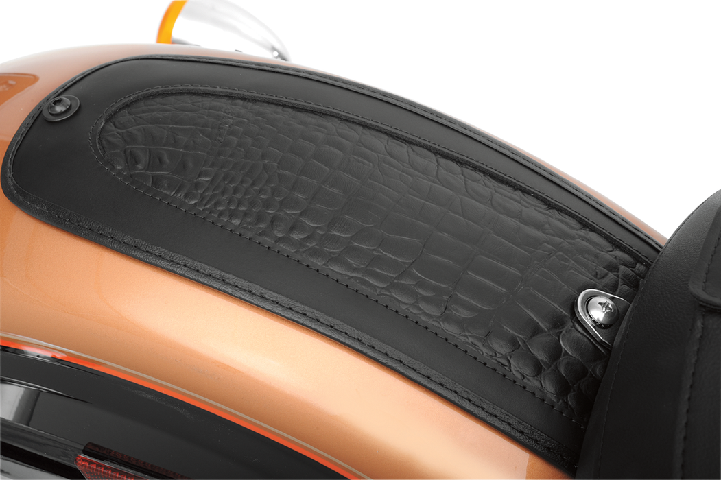 DRAG SPECIALTIES Fender Skin - Embossed Faux Gator Leather Center 1405-0136