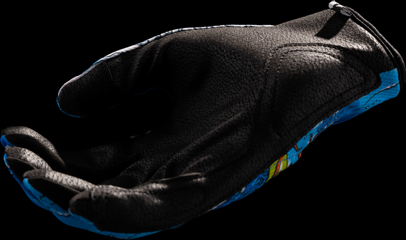 ICON Hooligan™ Dino Fury Motorcycle Gloves - Blue - Small 3301-4635