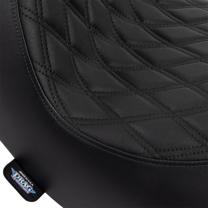 DRAG SPECIALTIES Solo Seat - Double Diamond - Black Stitching - '18-'22 FL/FX 0802-1513