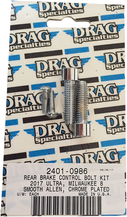DRAG SPECIALTIES Rear Brake Smooth Bolt Kit - Chrome - M8 MK785S