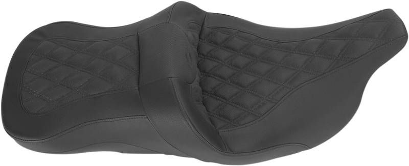 SADDLEMEN Roadsofa Seat - without Backrest - Full Lattice Stitch - Heated - '99-07 FLH 897-06-182HCT