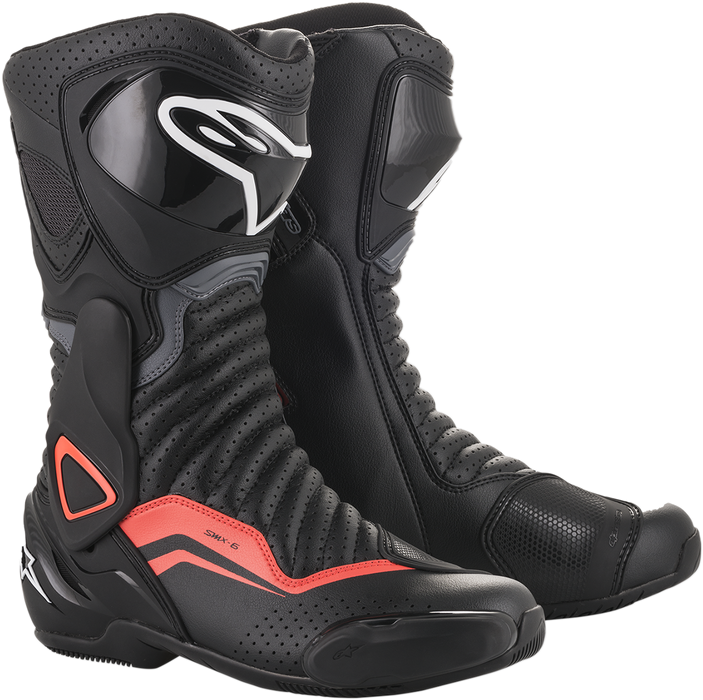 ALPINESTARS SMX-6 v2 Vented Boots - Black/Gray/Red - US 10.5 / EU 45 2223017-1133-45