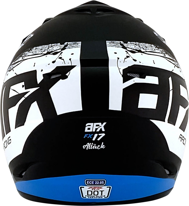 AFX FX-17Y Motorcycle Helmet - Attack - Matte Black/Blue - Large 0111-1410