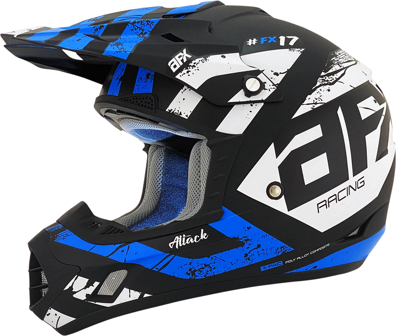 AFX FX-17Y Motorcycle Helmet - Attack - Matte Black/Blue - Small 0111-1408