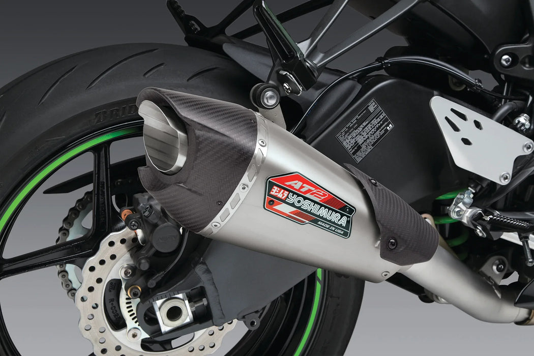 Yoshimura At2 Stainless 3/4 Exhaust,  Stainless Muffler Zx-6r 19-23 14642cp521