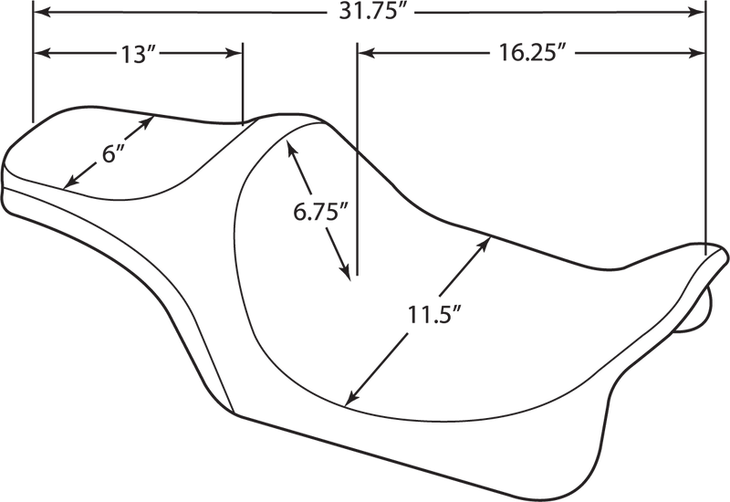 DRAG SPECIALTIES Predator III Seat - Smooth FIT 99-07 FLHR,06-07 FLHX 0801-1128